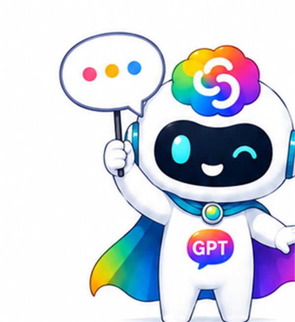GPTガイドくんがChatGPTの使い方を案内しているイラスト