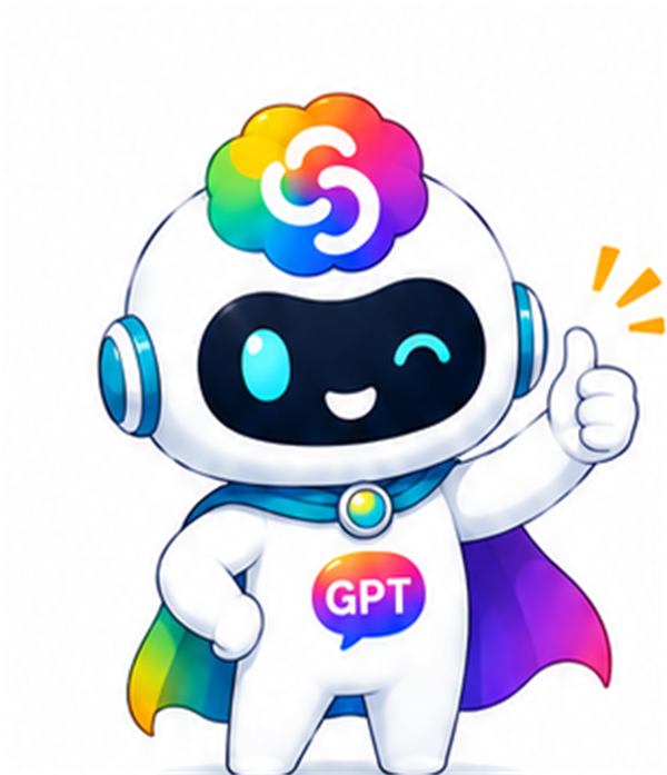 GPTガイドくんがChatGPTの使い方を案内しているイラスト