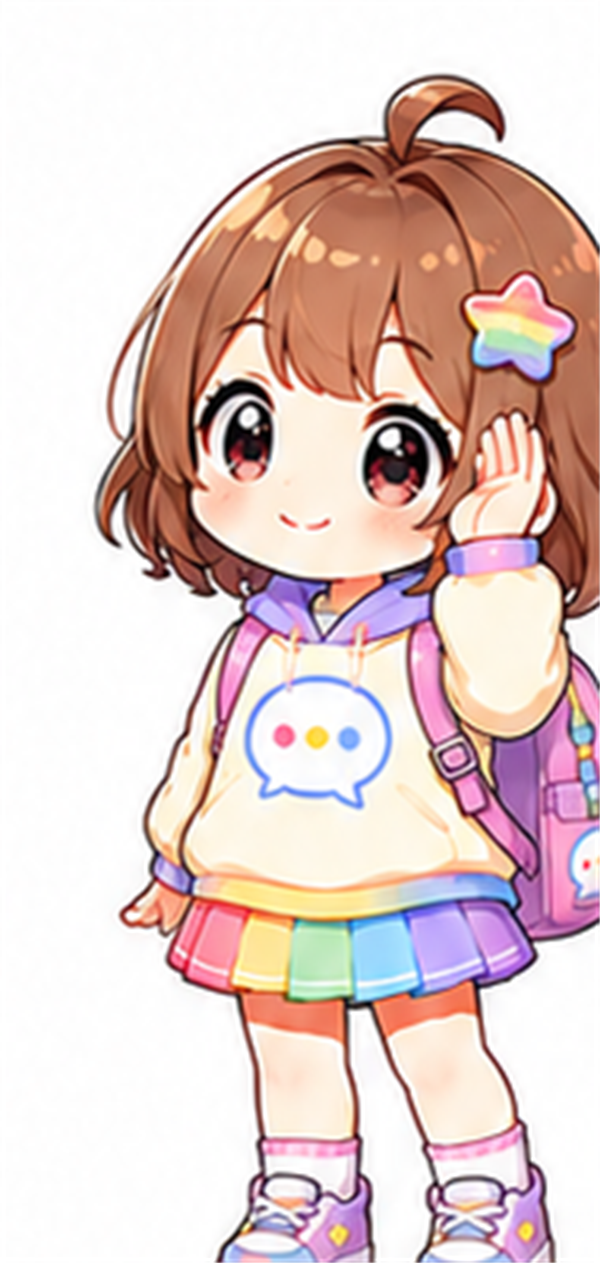 まなぶちゃんがChatGPTの使い方を聞いて学んでいるイラスト