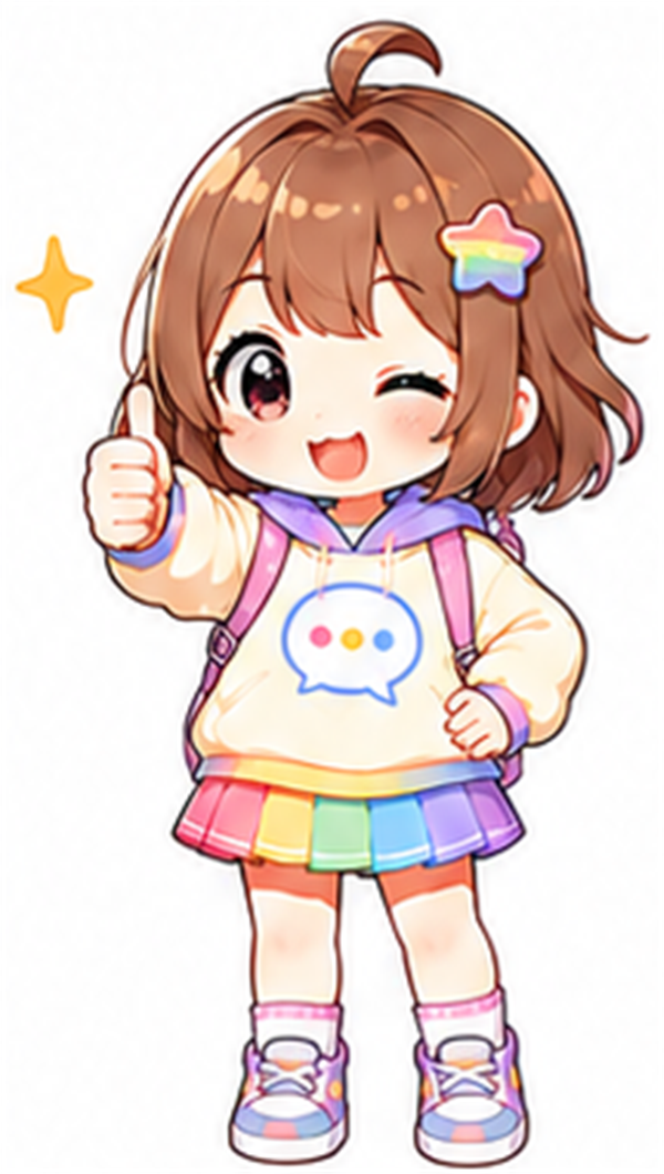 まなぶちゃんがChatGPTの使い方を学んでいるイラスト